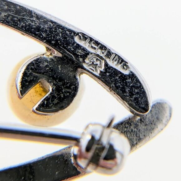 Vintage Akoya pearl brooch sterling silver beautiful classic minimalist - Picture 11 of 11